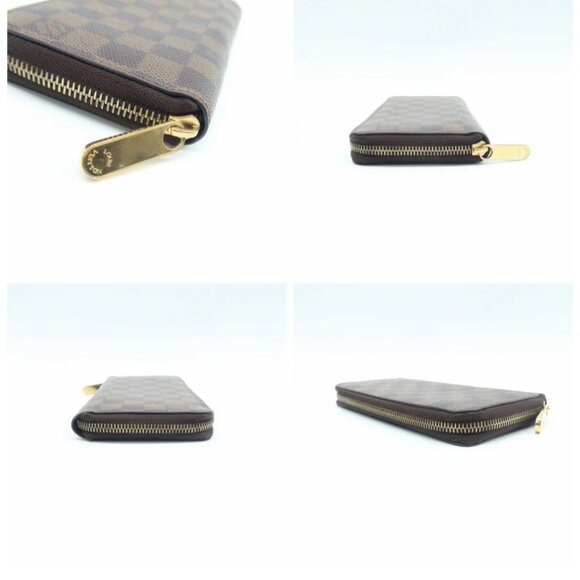 100% Authentic Louis Vuitton Zippy Brown Damier Ebene  leather Wallet - Picture 4 of 12